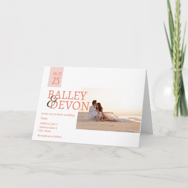 Romantisk kalligrafi i Bröllop Inbjudan (Framsida)