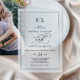Romantisk kalligrafi minimalistisk monogram Bröllo