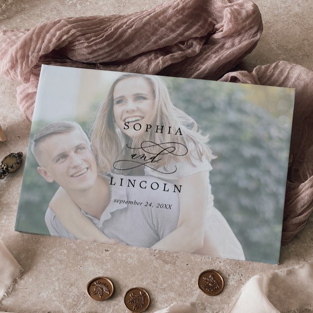 Romantisk kalligrafi, monogram foto Bröllop Gästböcker (Skapare uppladdad)