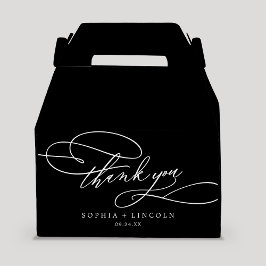 Romantisk kalligrafi Mörk Black Tack Bröllop Presentaskar