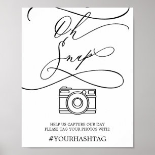 Romantisk kalligrafi Oh Snap Sign Poster