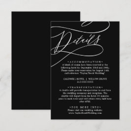 Romantisk kalligrafi | Svarta bröllopsdetaljer Tilläggskort
