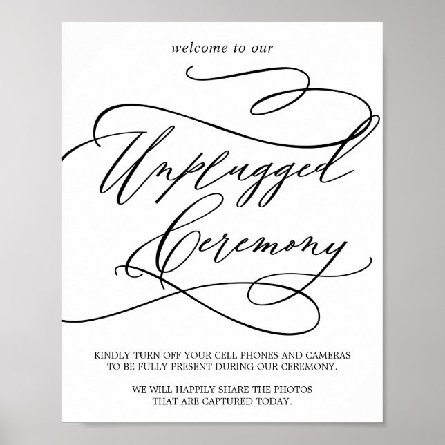 Romantisk kalligrafi utan pluggning Ceremonisk sig Poster (Framsidan)