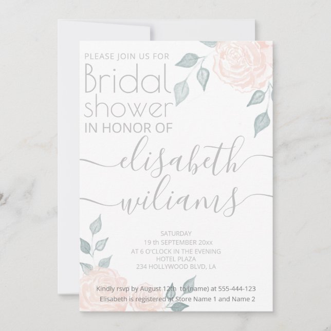 Romantisk kalligrafi, vattenfärg ro inbjudningar (Framsida)