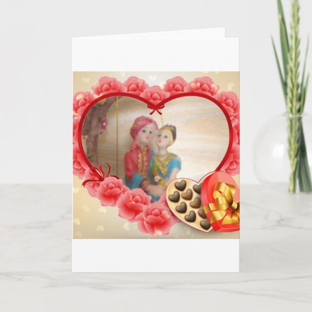 Romantisk Kärlek Heart Art-utskrift Helgkort (Framsida)