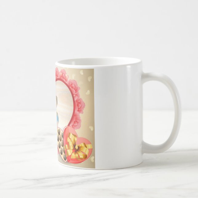 Romantisk Kärlek Heart Art-utskrift Kaffemugg (Höger)