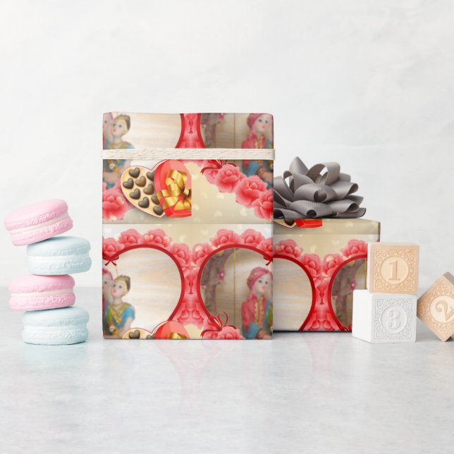 Romantisk Kärlek Heart Art-utskrift Presentpapper (Baby Shower)