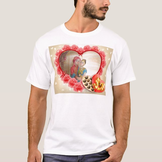 Romantisk Kärlek Heart Art-utskrift T Shirt (Framsida)