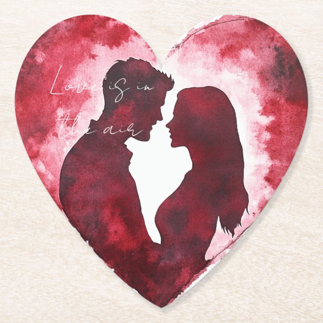 Romantisk Kärlek Hjärtan Bröllop Underlägg Papper (Framsida)