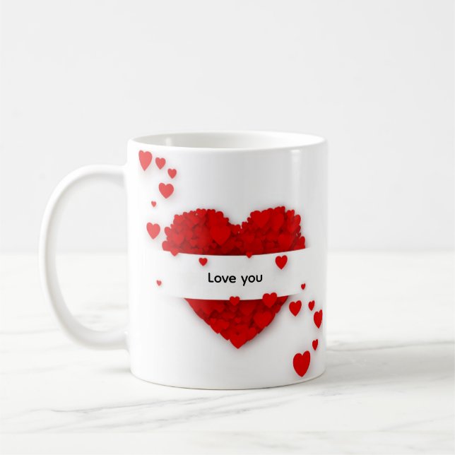 Romantisk Kärlek Hjärtat Kaffe Mugg (Vänster)