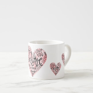 Romantisk Kärlek Typografi Hjärta Espressomugg