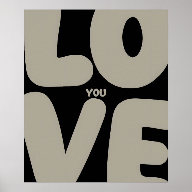 Romantisk Kärleksaffisch Modern Minimalistisk Typo Poster (Framsidan)