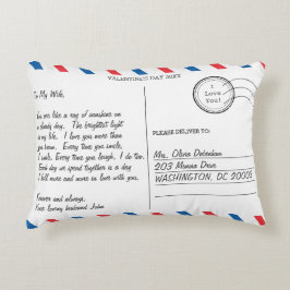 Romantisk Kärleksbrevskort Alla Hjärtans Dag Prydnadskudde