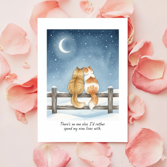 Romantisk kattälskare Alla hjärtans dag-kort till  Julkort (Skapare uppladdad)