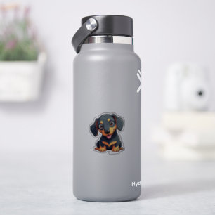 Romantisk Kawaii Dachshund Valp – Pastell Design Klistermärken