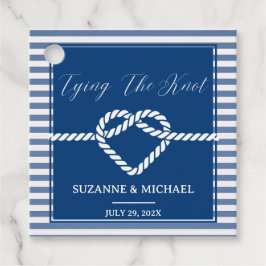 Romantisk Knot Nautical Navy Blue Rand Bröllop Gåvor Etiketter