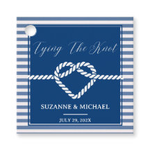 Romantisk Knot Nautical Navy Blue Rand Bröllop