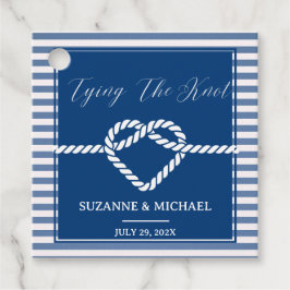 Romantisk Knut Marinblå Ränder Bröllop  Gåvor Etiketter