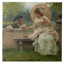 Romantisk konversation i parken kakelplatta