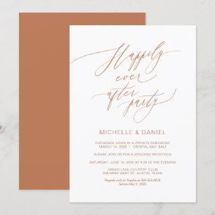 Romantisk kopparskrift, bröllopsflykt inbjudningar
