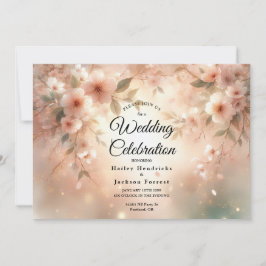 Romantisk Körsbärsblomning Bröllop Inbjudningar