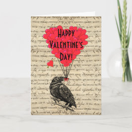 Romantisk kråka Valentines day Helgkort