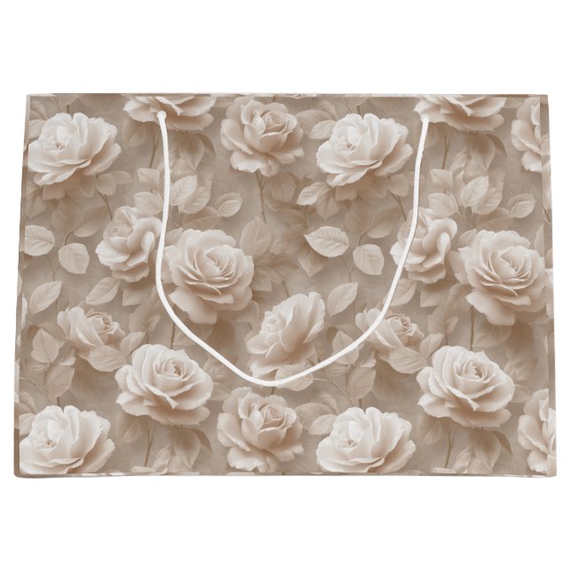 Romantisk krämrosa beige blommönster (Framsidan)