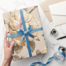 Romantisk krämrosa beige blommönster