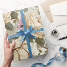 Romantisk krämrosa beige blommönster