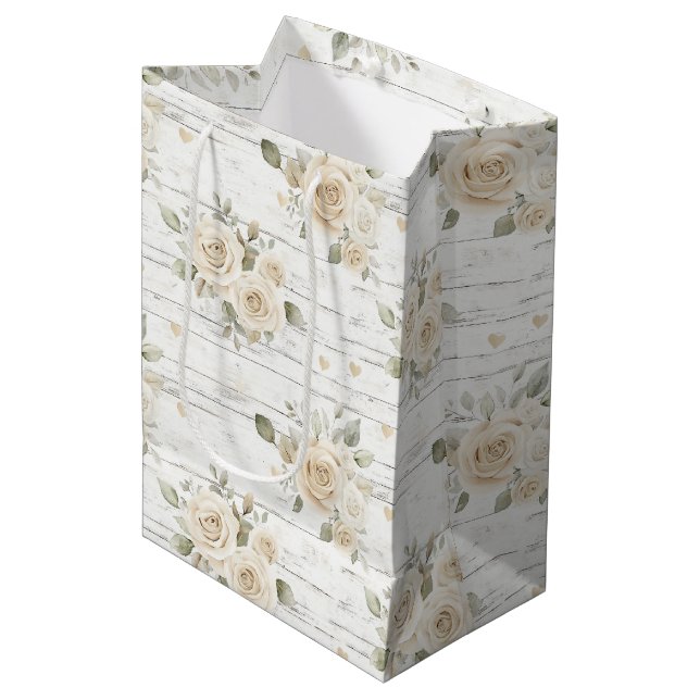 Romantisk krämvit blomster boho bröllopsdusch  (Framsidan Vinklad)