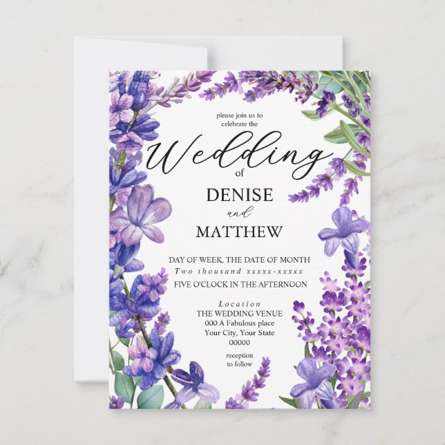 Romantisk Krysantemum på Ljusvit Inbjudan (Framsida)