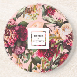 Romantisk krysantemum på spindelvävsknopp Rosa Underlägg