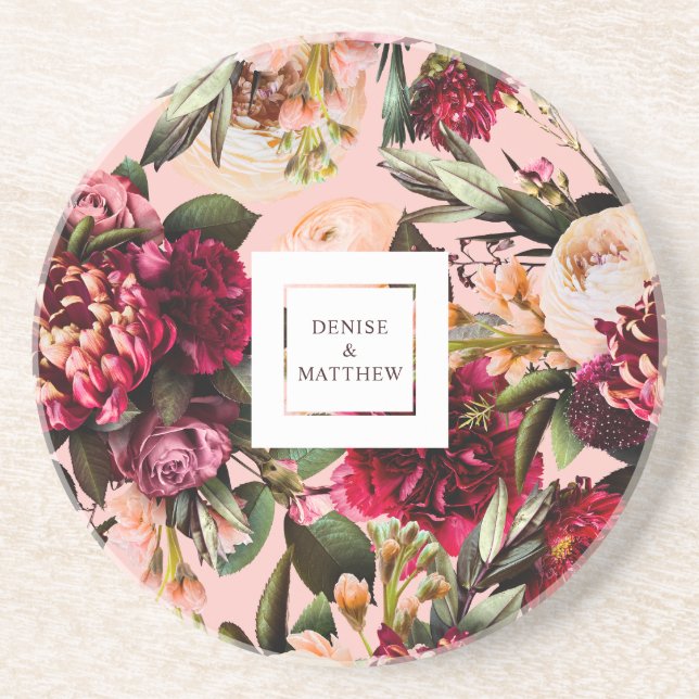 Romantisk krysantemum på spindelvävsknopp Rosa Underlägg (Framsidan)