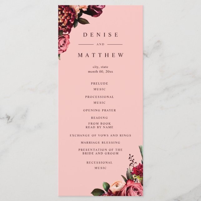 Romantisk Krysantemum på Spindelvävslila Rosa Program (Framsida)