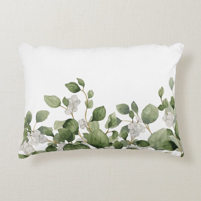 Romantisk kuddegrönt prydnadskudde (Framsidan)