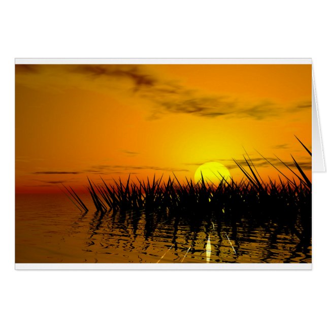 Romantisk kustland hälsningskort (Framsidan Horizontal)