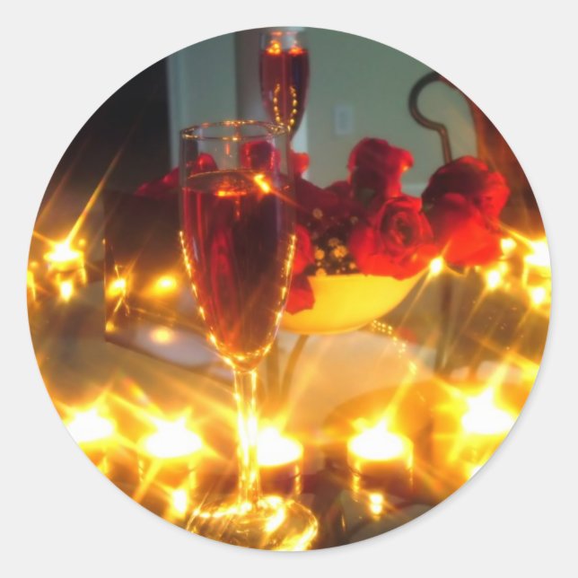 Romantisk kvällstid runt klistermärke (Framsida)