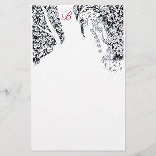 ROMANTISK KVINNA,RO,NATURVitt monogram Brevpapper