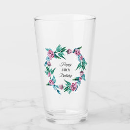 Romantisk kvinnlig Blommigt 40:e födelsedagen Glaskopp