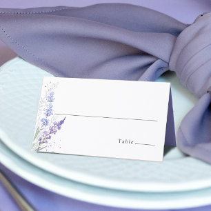 Romantisk Lavendel Blommig Akvarell Placeringskort