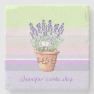 Romantisk lavender och namn på stripe-pastellbg stenunderlägg