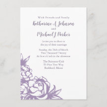 Romantisk Lavender Peonies Wedding bjudande