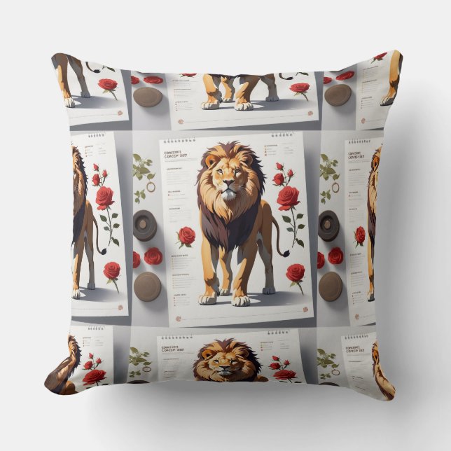 Romantisk Lejon Ansikte Design1 Kudde (Framsida)