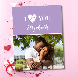 Romantisk Lila 5 Photo I Kärlek You Valentine Day Kort