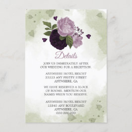 romantisk lila blommor greenerys detaljer tilläggskort