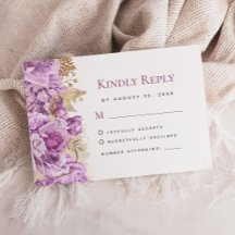 Romantisk Lila Guld Blommig Bröllop