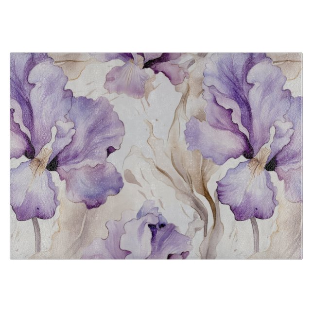 Romantisk lila kräm Iris blomsterbröllopsdusch (Framsidan)