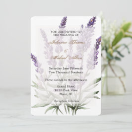 Romantisk Lila Lavender Blommigt Bröllop Inbjudningar