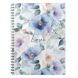 Romantisk Lila Lavender Blue Cream Blommigt Anteckningsbok