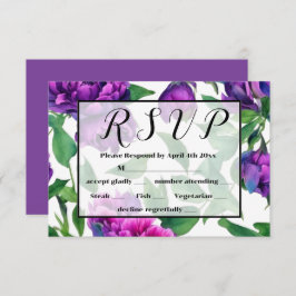 Romantisk lila magenta rosa vattenfärgspennor OSA kort